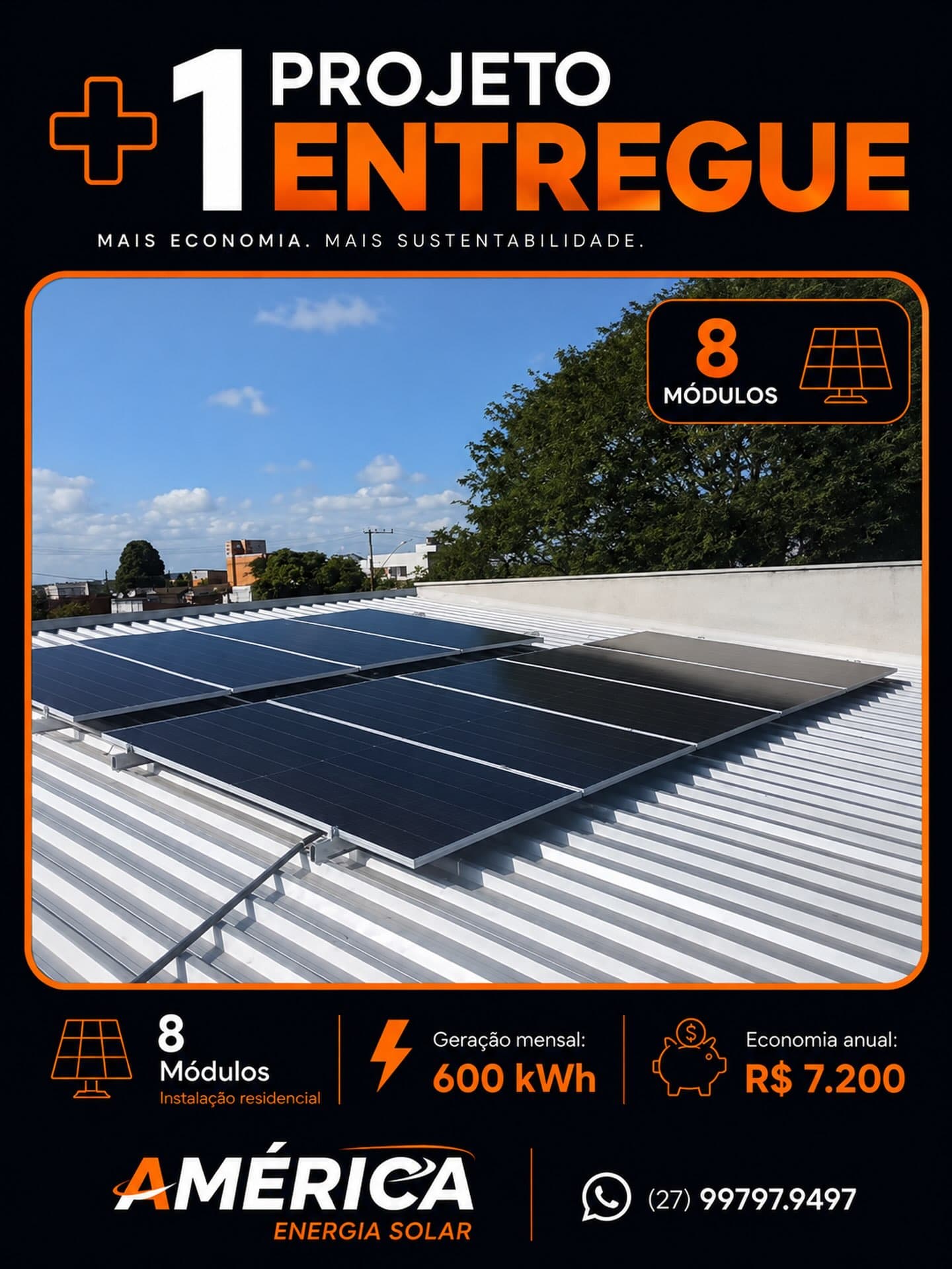 Arte de projeto fotovoltaico entregue pela América Energia Solar