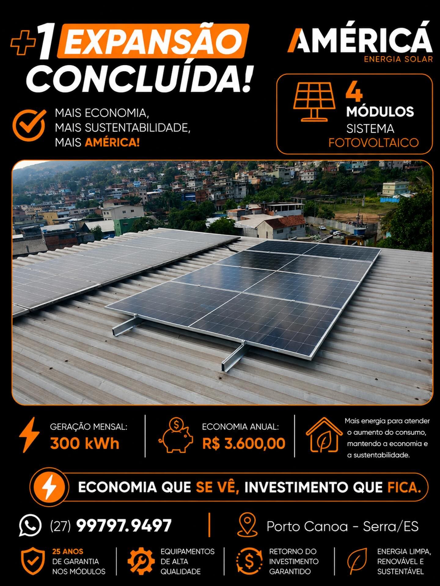 Arte de ampliação de sistema fotovoltaico existente